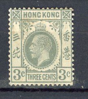 H-K  Yv. N° 119A ; SG N°119 Fil CA Mult Script * 3c  George V Cote 5 Euro BE  2 Scans - Ongebruikt