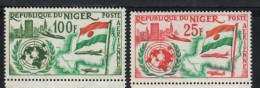 Niger, **, Yv PA 19, PA 20, Mi 18, 19, Sg 119, 120, Admission à L'ONU, - Niger (1960-...)