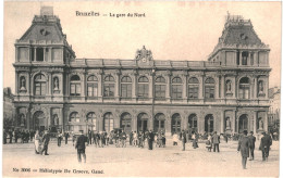 CPA Carte Postale Belgique Bruxelles Gare Du Nord  Animée Début 1900   VM75959 - Schienenverkehr - Bahnhöfe