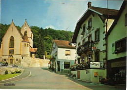 Ferrette , Jura Alsacien: L'église Saint Bernard XVès  (hôtel Restaurant Brasserie, Librairie ...café - Ferrette