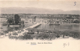 SUISSE - Genève - Vue Sur Le Quai Du Mont Blanc - Carte Postale Ancienne - Genève