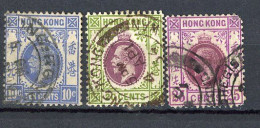 H-K  Yv. N° 123,124 ,125 ; SG N°124 To 126 Fil CA Mult Script (o) 10,20,25c George V Cote 1,65 Euro BE  2 Scans - Gebruikt