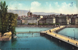 SUISSE - Genève - Vue Sur Le Grand Quai - Colorisé - Carte Postale Ancienne - Genève