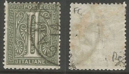 Regno Italy Kingdom 1863 Cifra C.1 (Torino) Usato Con Filigrana Capovolta - Firmato WMK Inverted Used Signed - Collections