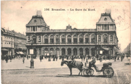 CPA Carte Postale Belgique Bruxelles Gare Du Nord  Animée 1913   VM75965 - Ferrovie, Stazioni