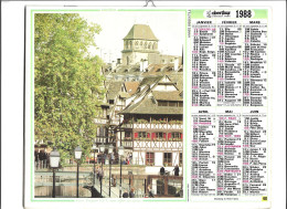 Calendrier 1988 Photos, Alsace, Strasbourg (67) écluses, Quartier Petite France, Touristes - Cigognes - - Groot Formaat: 1981-90