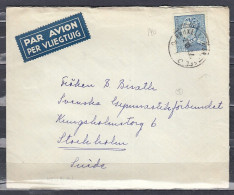 Per Vliegtuig Brief Van Bruxelles-Brussel C Naar Stockholm - 1936-51 Poortman