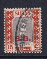 Sdn: 1951/62   Official - Pictorial  'S.G.'  OVPT   SG O73    15m   Black & Chestnut   Used  - Soedan (...-1951)