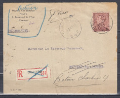 Aangetekende Brief Van Charleroi C4C Naar Monceau Sur Sambre - 1936-51 Poortman