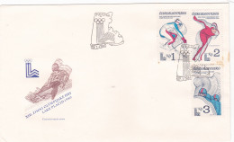 OLYMPIC GAMES LAKE PLACID 1980 COVERS  FDC  CIRCULATED  Tchécoslovaquie - Brieven En Documenten