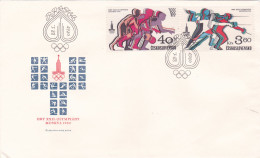 OLYMPIC GAMES MOSCOVA 1980 COVERS 2  FDC  CIRCULATED  Tchécoslovaquie - Briefe U. Dokumente