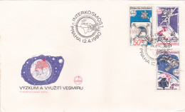 INTERKOSMOS 1980 COVERS   FDC  CIRCULATED  Tchécoslovaquie - Covers & Documents