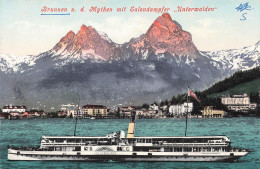 [-5%] SUISSE - Brunnen U D Mythen Mit Salondampfer - Unerwalden - Carte Postale Ancienne - Ingenbohl