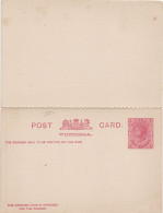 35511# VICTORIA CARTE REPONSE PAYEE ENTIER POSTAL WITH REPLY CARD ANNEXED IS INTENDED ANSWER GANZSACHE STATIONERY - Cartas & Documentos