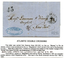 ARGENTINE - LETTRE DE BUENOS AIRES POUR NEW YORK VOIE ANGLAISE, 1862 - Covers & Documents