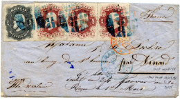 BRESIL - 20RX3 + 200R SUR LETTRE DE RIO GRANDE POUR LA FRANCE, 1878 - Covers & Documents