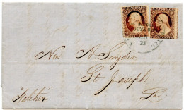 ETATS UNIS - STEAMER S.S. NATCHEZ ROUTE 8165 SUR LETTRE DE NEW YORK POUR ST JOSEPH, 1860 - Covers & Documents