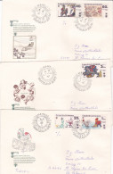 YEAR OF THE CHILD  1979 COVERS 3  FDC  CIRCULATED  Tchécoslovaquie - Cartas & Documentos
