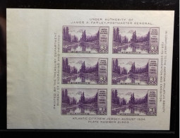 1934 U.S. AM PHILATELIC EXPO 3c IMPERF Sheet Of 6 - Neufs