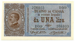 1 LIRA BUONO DI CASSA EFFIGE VITTORIO EMANUELE III 02/09/1914 FDS-/FDS - Regno D'Italia – Autres