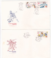 FOOTBALL CHAMPIONSHIP 1982 COVERS 2 FDC CIRCULATED Tchécoslovaquie - Brieven En Documenten