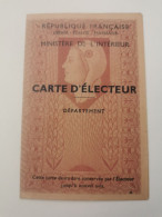 Carte D'électeur, Mairie De Chateauneuf-du-Rhone - Brieven En Documenten