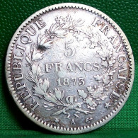 MONNAIE  5 FRANCS  HERCULE 1873 A PARIS   Argent  III ème  REPUBLIQUE   FRANCE OLD SILVER COIN - 5 Francs