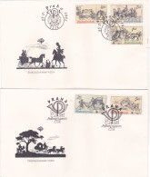 HORSE CARRIAGE 1981 COVERS 4 FDC CIRCULATED Tchécoslovaquie - Cartas & Documentos