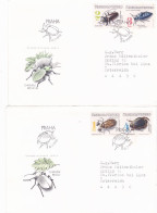 BEETLE 1982 COVERS 2 FDC CIRCULATED Tchécoslovaquie - Cartas & Documentos