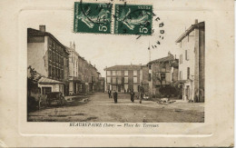 15015  - Isére - BEAUREPAIRE  :  Place Des Terreaux       Circulée En 1911 - Beaurepaire