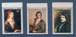 Niger, **, Yv PA 68, PA 69, PA 70, Mi 146 à 148, Sg 244 à 246, Autoportrait Dürer, David, Delacroix, - Niger (1960-...)