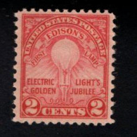 1945485497 1929 SCOTT 655 (XX) POSTFRIS MINT NEVER HINGED  -  EDISON'S FIRST LAMP PERF 11 * 10 1/2 - Neufs