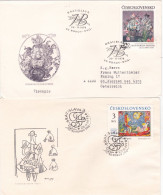 THE PAINTING 1978 COVERS 4 FDC CIRCULATED Tchécoslovaquie - Storia Postale