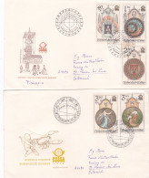 ARCHITECTURE 1978 COVERS 2 FDC CIRCULATED Tchécoslovaquie - Lettres & Documents
