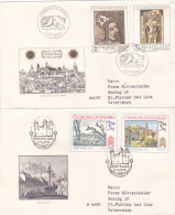 THE PAINTING 1978 COVERS 2 FDC CIRCULATED Tchécoslovaquie - Storia Postale