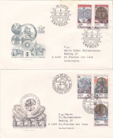 ARCHITECTURE 1978 COVERS 2 FDC CIRCULATED Tchécoslovaquie - Storia Postale