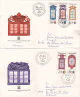 GLAZIERS 1977 COVERS 2 FDC CIRCULATED Tchécoslovaquie - Lettres & Documents