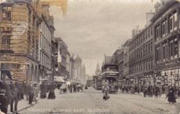 United Kingdom PPC Scotland Trongate Looking East, Glasgow Tram Tramways (2 Scans) - Lanarkshire / Glasgow