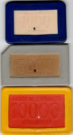 Casino De L'Amirauté Cherbourg : Lot De 3 Plaques 1000(10,00N)F - 5000(50,00N)F - 10000(100,00N)F - Casino