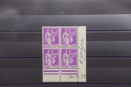 FRANCE - N° 371 X 4 (3**+1*) Signés Par Le Graveur DELZERS Sur Le Bord De Feuille + Coin Daté - Très Rare - A 876 - Unused Stamps