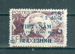 VIETNAM DU NORD - N°34 Sans Gomme SCAN DU VERSO. Timbres D'Indochine Surchargés. - Viêt-Nam