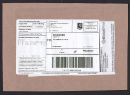 USA: Parcel Fragment (cut-out) To Netherlands, 2023, Postage Paid, Expres Logo, Customs Declaration (traces Of Use) - Covers & Documents