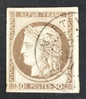 1870 /75 France -Ceres 30 C -Colonial - Inperforated - Used - Cérès