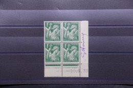 FRANCE - N° 432 X 4 (3**+1*) Signés Par Le Graveur Gorege HOURRIEZ Sur Le Bord De Feuille + Coin Daté - Rare - A 888 - Ongebruikt