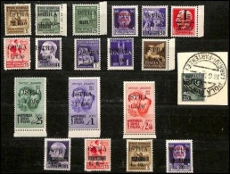 1945 Complete Issues For PULA (with "Bandieri Brothers") Two Sets Sassone 22/36 And 37/40 Cat. €1060 - Other & Unclassified