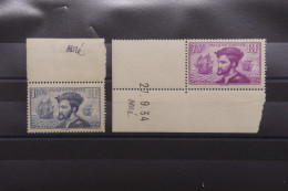 FRANCE - N° 296 Et 297 * Signés Par Le Graveur Achille OUVRé Sur Bord De Feuille + 1 Avec Coin Daté - Rare - A 901 - Unused Stamps