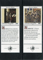 UNITED NATIONS - NEW YORK   - 1992  HUMAN RIGHTS  SET  WITH TABS  MINT NH - Nuevos