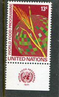 UNITED NATIONS - NEW YORK   - 1971  WORLD FOOD PROGRAMME  WITH TAB   MINT NH - Unused Stamps