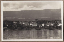 CPSM SUISSE - SAINT AUBIN - TB  PLAN D'ensemble Partie Du Village + TB Maisons Au Bord De L'eau 1935 - Saint-Aubin/Sauges