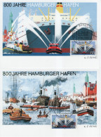 Germany Deutschland 1989 Maximum Card, 800 Jahre Hamburger Hafen, Hamburg, Ship Ships Port, Bonn - 1981-2000